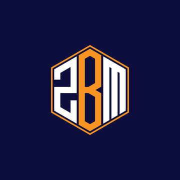 ZBM Modern Hexagon Monogram Logo Design &ndash; Geometric Lettermark Vector Template