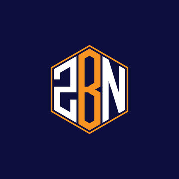 ZBN Modern Hexagon Monogram Logo Design &ndash; Geometric Lettermark Vector Template