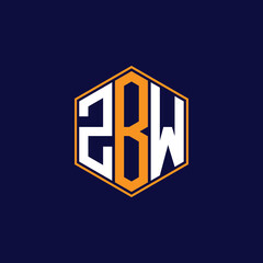 ZBW Modern Hexagon Monogram Logo Design – Geometric Lettermark Vector Template
