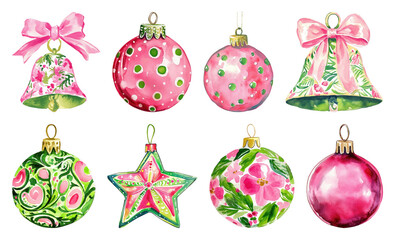 Colorful festive Christmas ornaments