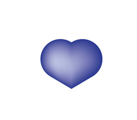blue heart isolated on white
