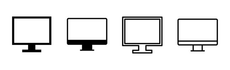 Computer icon set. computer monitor icon vector.
