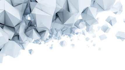 Geometric design with floating irregular polygons, isolated on a Transparent background, PNG file.