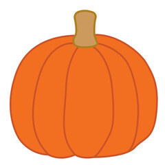 vector illustration of Simple cute orange Halloween pumpkin 