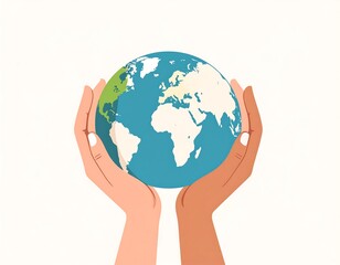 Two hands holding a globe