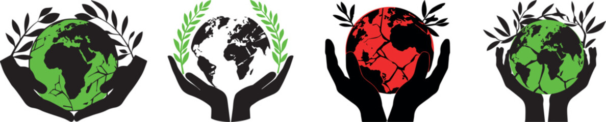 Earth day concept save the planet hands holding globe environment world ecology