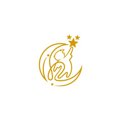 logo of a child reaching for a star and a moon
