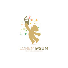 logo of a child lifting a book to the sky, logo of the reading movement