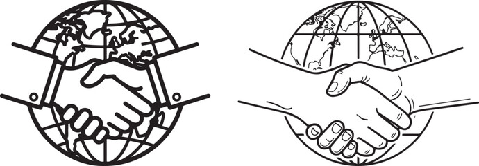 Global Handshake Illustration Symbolizing International Partnership