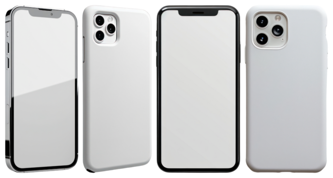 PNG Sleek modern smartphone design, element set on transparent background