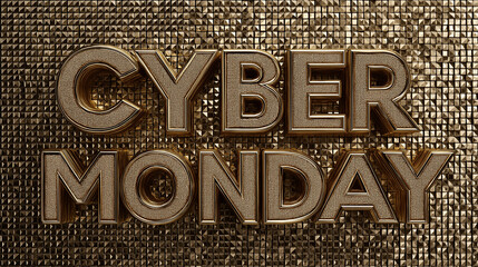 Cyber monday golden sale banner background for social media and marketing promotion