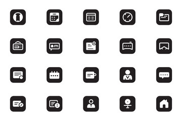 Set of Flat Design Icons for Business and Communication