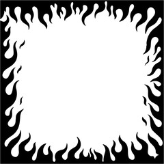 Burning flame fire border frame with abstract hot flame background design