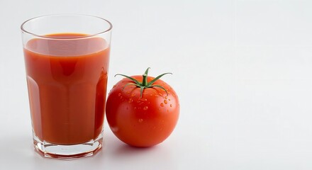 Tomatoes and tomato juice isolated on white background.