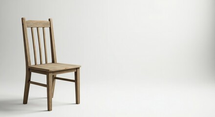 Classic wooden chair isolated on white background.