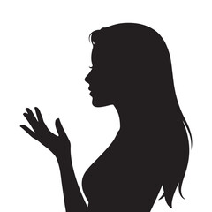 Woman Silhouette with Open Hand