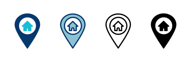 Address symbol icon vector isolated on white background . address icon vector. home location icon