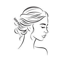 Beautiful Girl Sending Love Line Art