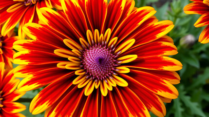 Vibrant gaillardia flower showcases stunning red and yellow petals radiating beauty and warmth, perfect for any garden or floral arrangement