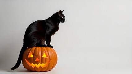 Cute Halloween Animal Pumpkin Scene