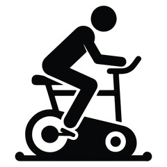 Get fit with indoor cycling workout, silhouette shows dedication to fitness goal