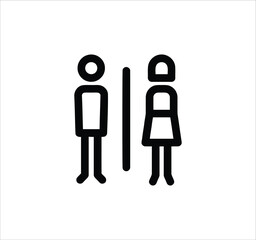 Toilet and Restroom set of web icons in line style. WC signs including man, woman, shower, baby care, handicap symbol, no smoking, no trash. Editable stroke. Vector illustration