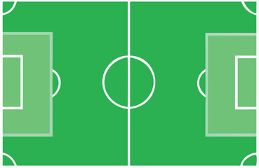 Flat vector of football court with clear markings.