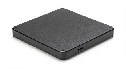 Fototapeta premium Small Black Square Electronic Device with USB Port.