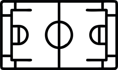 Minimal outline icon of soccer court.