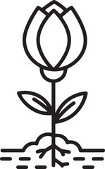 Elegant minimalist rose outline design for branding, logos, and creative projects. Perfect for beauty, nature, and floral themes with a modern, simple aesthetic