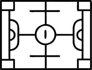 Vector flat line art of soccer playground plan.
