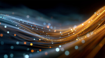 Abstract Digital Lines: A mesmerizing display of digital lines intertwining, creating a captivating wave of light and motion. This evocative abstract showcases data flow, interconnectedness.