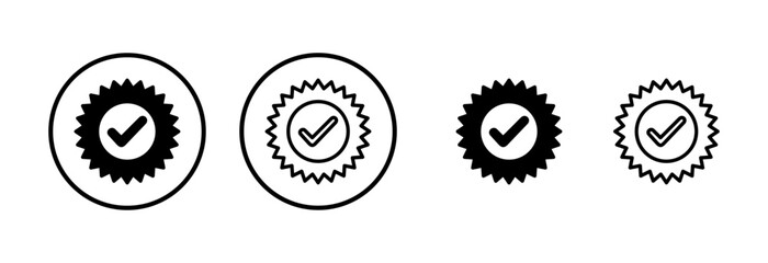 Approved icon logo design. Certified Medal Icon