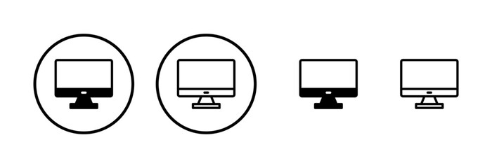 Computer icon logo design. computer monitor sign and symbol