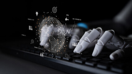 AI connecting global business network, processing data exchange, analyzing economic trends, and supporting digital infrastructure through intelligent worldwide systems. Latch