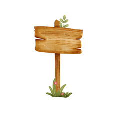 Watercolor Wooden Board Illustration