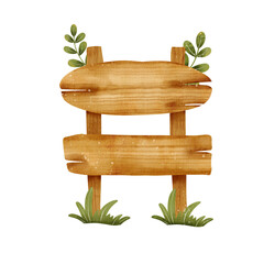 Watercolor Wooden Board Illustration