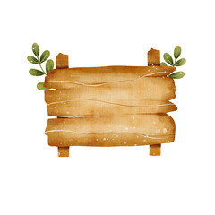 Watercolor Wooden Board Illustration