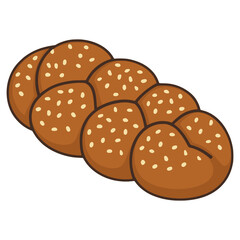 Kozinjak North Macedonia braided bread flat color vector illustration template design