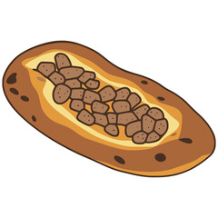 Pastrmajlija North Macedonia pizza flat color vector illustration template design