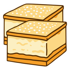 Krempita Montenegro custard pie flat color vector illustration template design