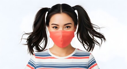 Smiling Young Asian Woman Baking in Kitchen