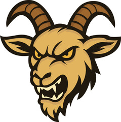 Scary goat head tattoo