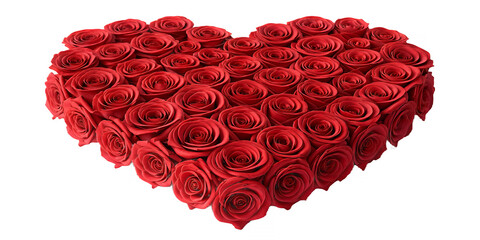 Red Rose Heart: A passionate display of love and affection, a perfectly arranged heart composed of vibrant red roses, symbolizing deep emotion and romance.