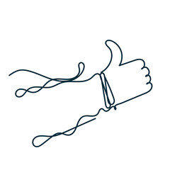 continuous line drawing doodle thumb up like