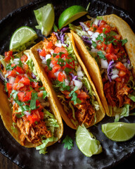 “Authentic Mexican Chicken Tacos with Fresh Salsa and Lime”