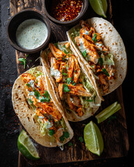 “Grilled Chicken Tacos with Fresh Lime and Creamy Sauce”