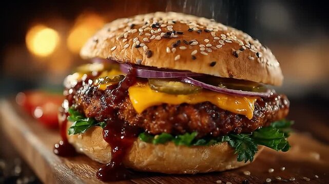 Delicious gourmet burger