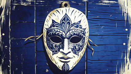 carnival mask on the wall