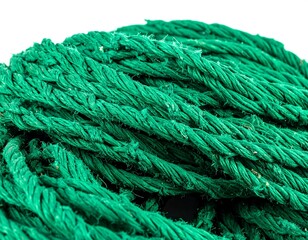 Close-up of coiled green rope